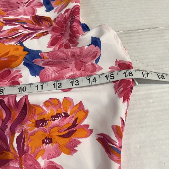 Acoa Dress Womens M Satin Floral Halter‎ Open Back Maxi Asymmetrical Vacation - Picture 7 of 11